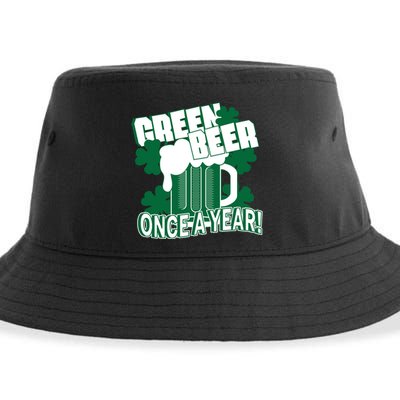 Green Beer Once A Year St Patrick's Day Sustainable Bucket Hat
