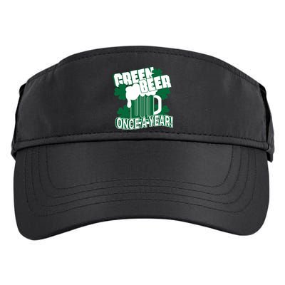 Green Beer Once A Year St Patrick's Day Adult Drive Performance Visor
