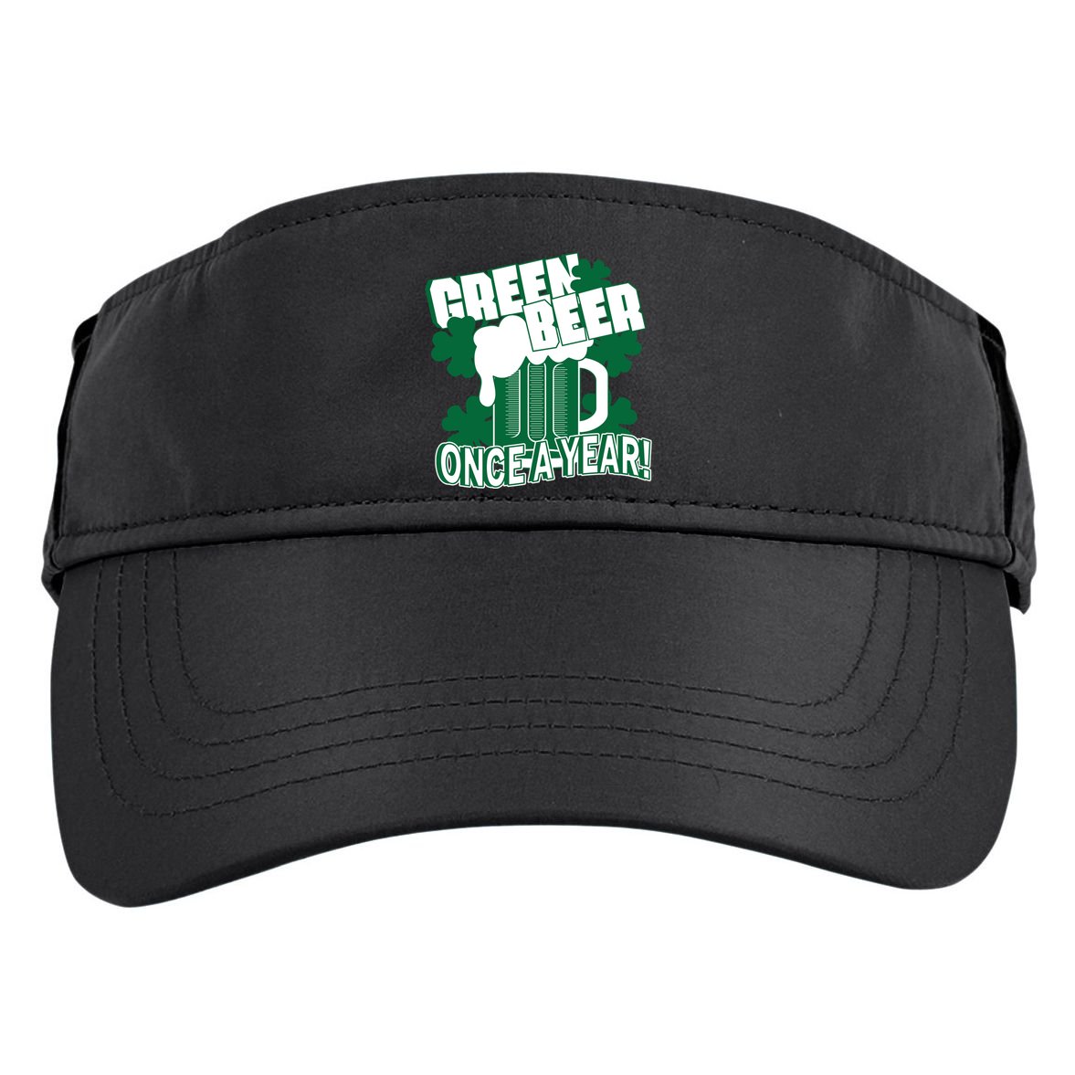 Green Beer Once A Year St Patrick's Day Adult Drive Performance Visor