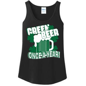 Green Beer Once A Year St Patrick's Day Ladies Essential Tank