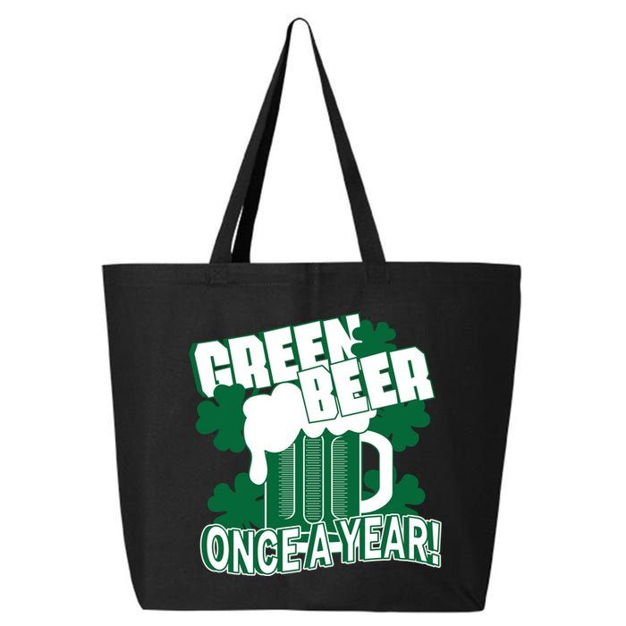 Green Beer Once A Year St Patrick's Day 25L Jumbo Tote