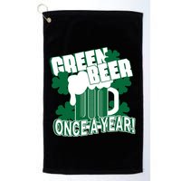 Green Beer Once A Year St Patrick's Day Golf Towel