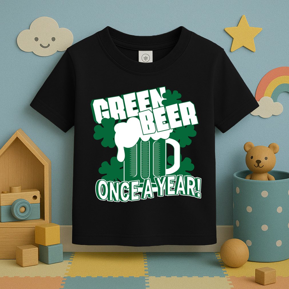 Green Beer Once A Year St Patrick's Day Toddler T-Shirt