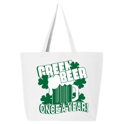 Green Beer Once A Year St Patrick's Day 25L Jumbo Tote