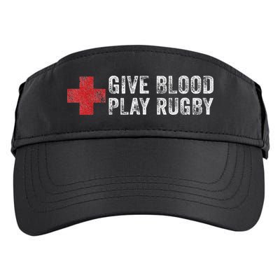 Give Blood Play Rugby Player Funny Rugger League Union Adult Drive Performance Visor