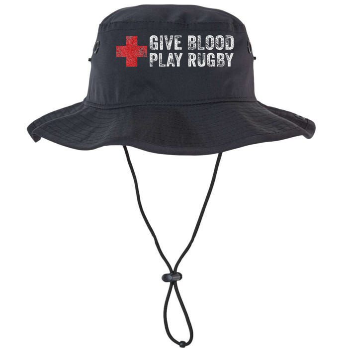 Give Blood Play Rugby Player Funny Rugger League Union Bucket Hat