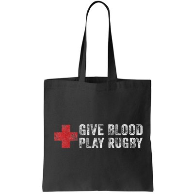 Give Blood Play Rugby Player Funny Rugger League Union Bag