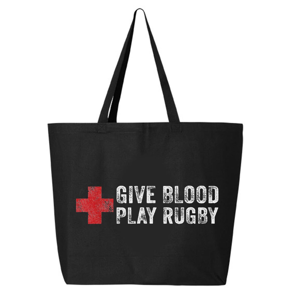 Give Blood Play Rugby Player Funny Rugger League Union 25L Jumbo Tote
