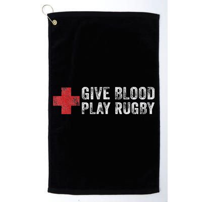 Give Blood Play Rugby Player Funny Rugger League Union Golf Towel