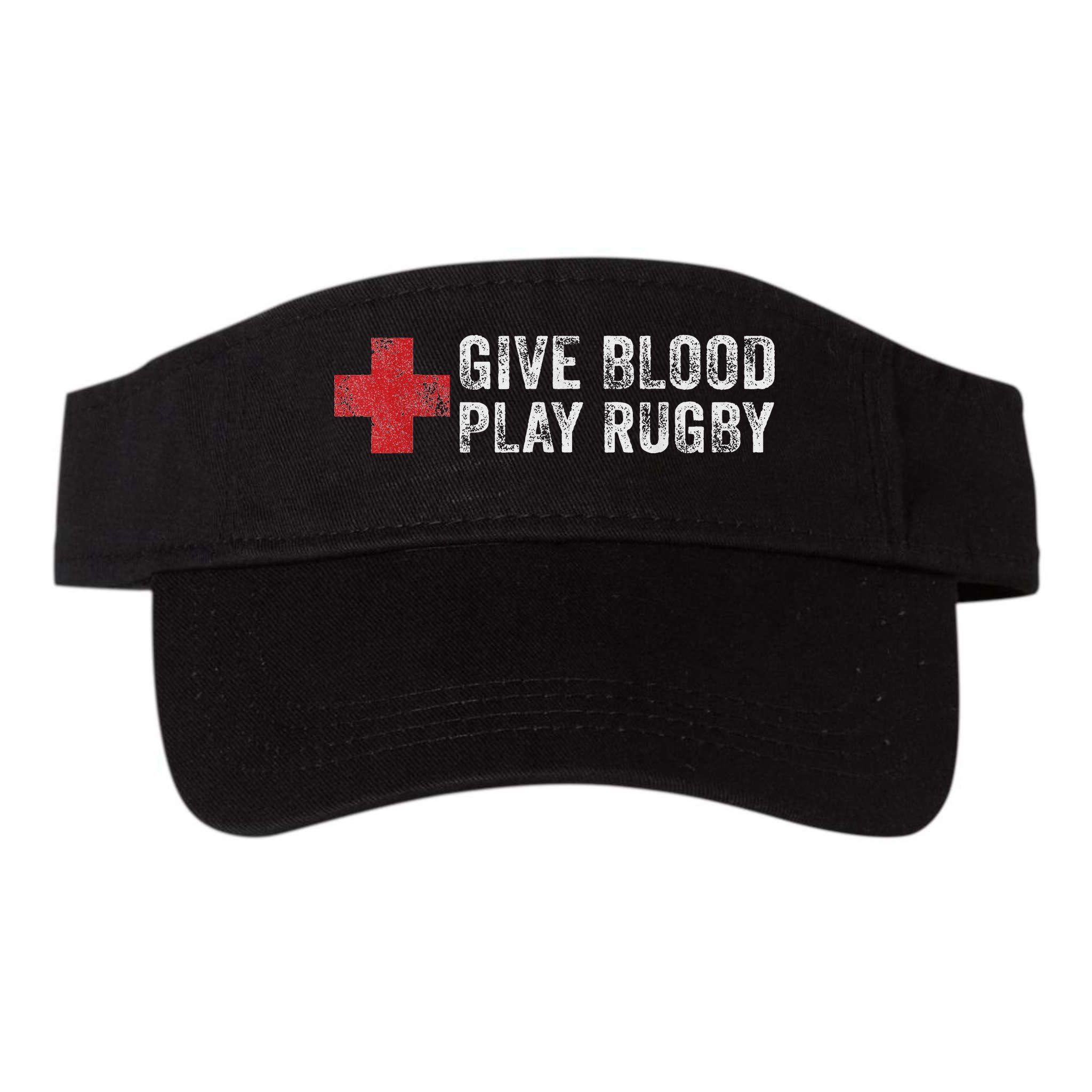 Give Blood Play Rugby Player Funny Rugger League Union Visor