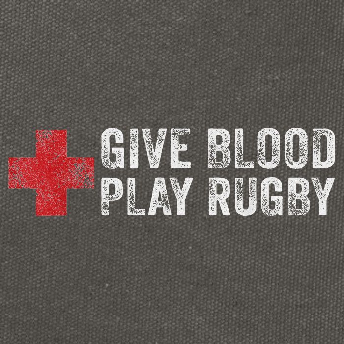Give Blood Play Rugby Player Funny Rugger League Union Cotton Canvas Backpack