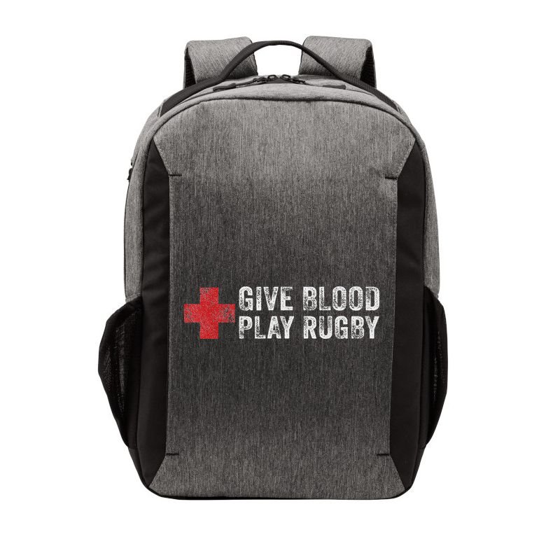 Give Blood Play Rugby Player Funny Rugger League Union Vector Backpack