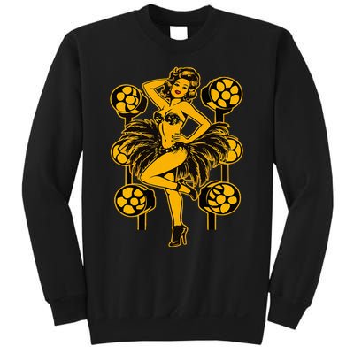 Golden Burlesque Pinup Girl With Spotlight Sweatshirt