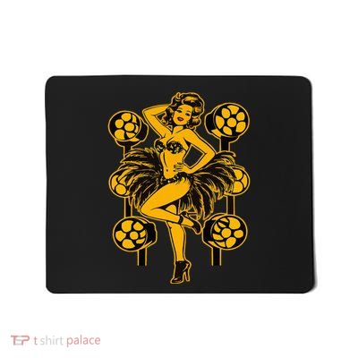 Golden Burlesque Pinup Girl With Spotlight Mousepad