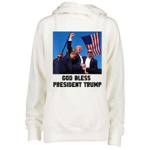 God Bless President Trump Donald Trump 2024 Womens Funnel Neck Pullover Hood