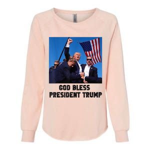 God Bless President Trump Donald Trump 2024 Womens California Wash Sweatshirt