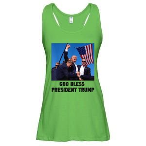 God Bless President Trump Donald Trump 2024 Ladies Essential Flowy Tank