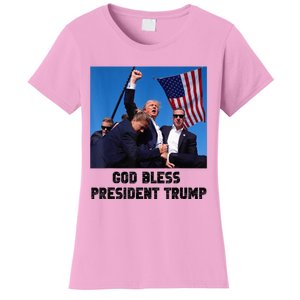 God Bless President Trump Donald Trump 2024 Women's T-Shirt