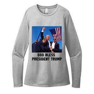 God Bless President Trump Donald Trump 2024 Womens CVC Long Sleeve Shirt