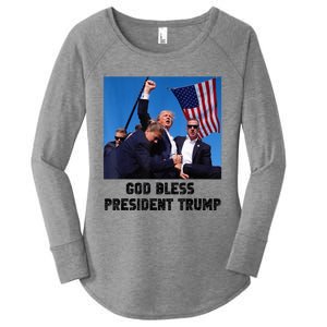 God Bless President Trump Donald Trump 2024 Women's Perfect Tri Tunic Long Sleeve Shirt