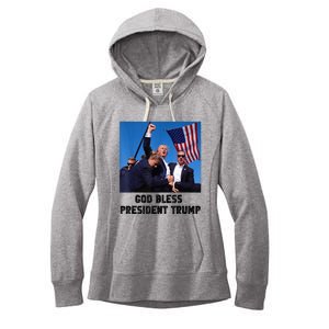 God Bless President Trump Donald Trump 2024 Women's Fleece Hoodie