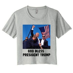 God Bless President Trump Donald Trump 2024 Women's Crop Top Tee