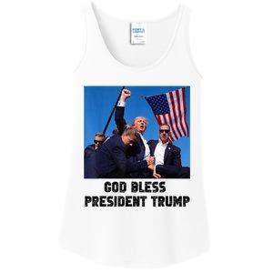 God Bless President Trump Donald Trump 2024 Ladies Essential Tank