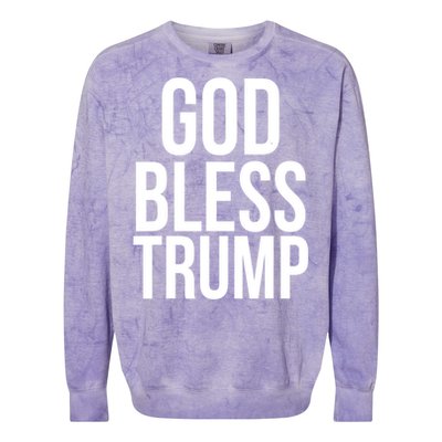 God Bless President Trump Gift Colorblast Crewneck Sweatshirt