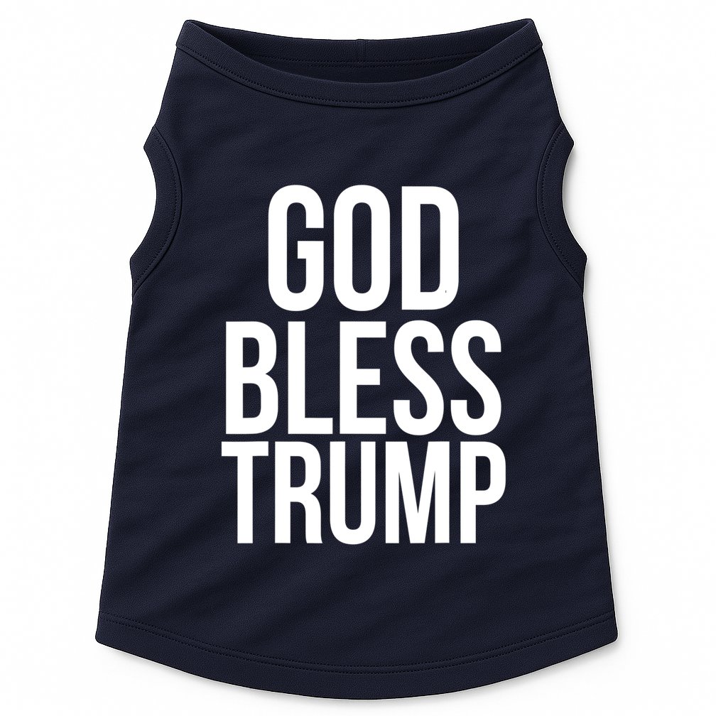 God Bless President Trump Gift Doggie Tank