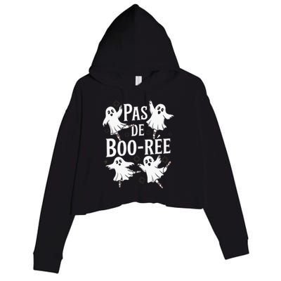 Ghost Ballet Pas De Boo Halloween Dance Crop Fleece Hoodie