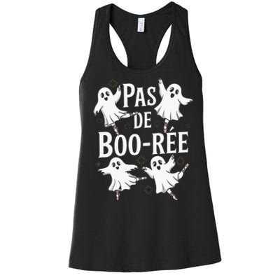 Ghost Ballet Pas De Boo Halloween Dance Women's Racerback Tank