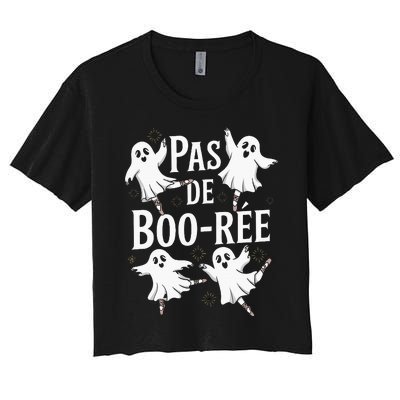 Ghost Ballet Pas De Boo Halloween Dance Women's Crop Top Tee