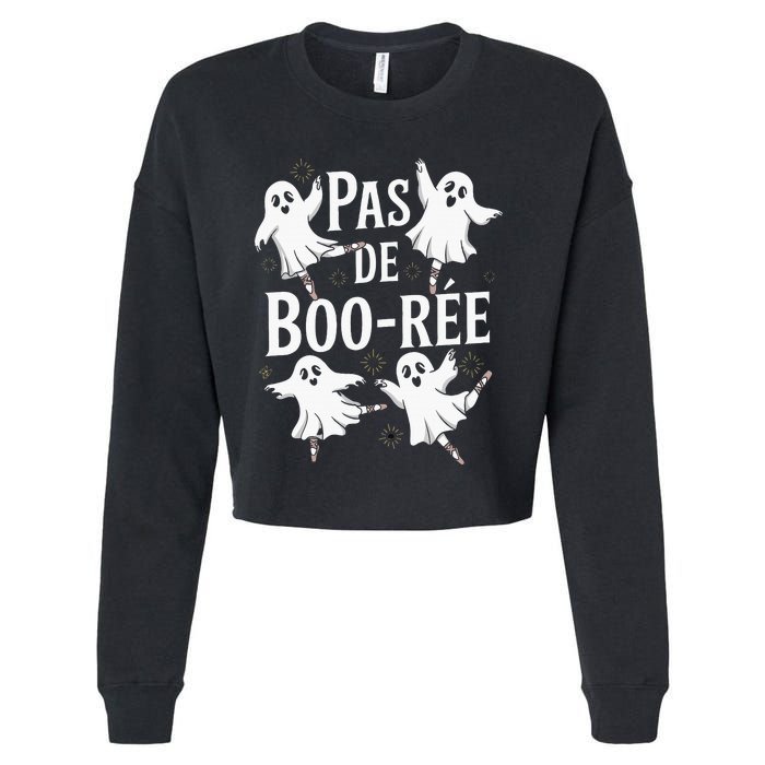 Ghost Ballet Pas De Boo Halloween Dance Cropped Pullover Crew