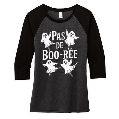 Ghost Ballet Pas De Boo Halloween Dance Women's Tri-Blend 3/4-Sleeve Raglan Shirt