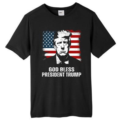 God Bless President Trump Trending Tall Fusion ChromaSoft Performance T-Shirt