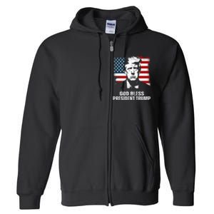 God Bless President Trump Trending Full Zip Hoodie