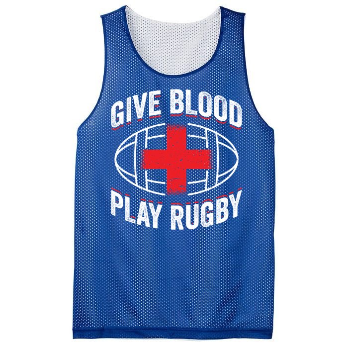 Give Blood Play Rugby Gift 21219 Mesh Reversible Basketball Jersey Tank