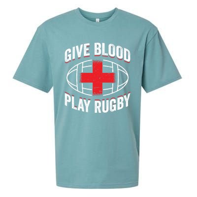 Give Blood Play Rugby Gift 21219 Sueded Cloud Jersey T-Shirt