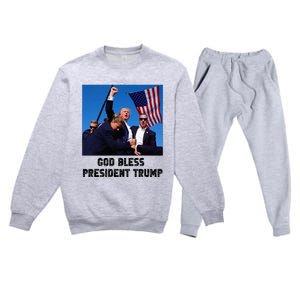 God Bless President Trump Donald Trump 2024 Premium Crewneck Sweatsuit Set