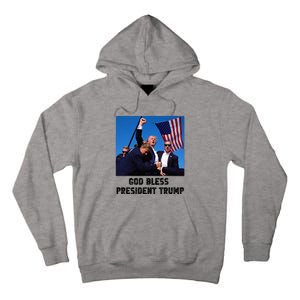 God Bless President Trump Donald Trump 2024 Tall Hoodie