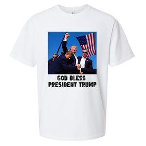 God Bless President Trump Donald Trump 2024 Sueded Cloud Jersey T-Shirt