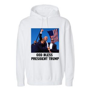 God Bless President Trump Donald Trump 2024 Garment-Dyed Fleece Hoodie