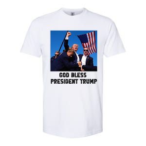 God Bless President Trump Donald Trump 2024 Softstyle CVC T-Shirt