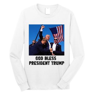 God Bless President Trump Donald Trump 2024 Long Sleeve Shirt