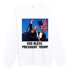 God Bless President Trump Donald Trump 2024 Premium Crewneck Sweatshirt