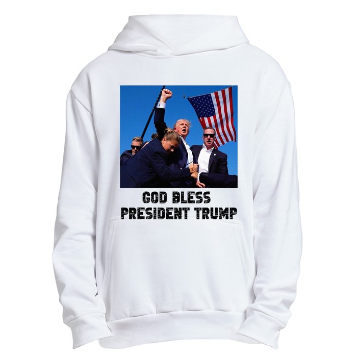 God Bless President Trump Donald Trump 2024 Urban Pullover Hoodie