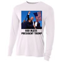 God Bless President Trump Donald Trump 2024 Cooling Performance Long Sleeve Crew