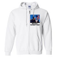 God Bless President Trump Donald Trump 2024 Full Zip Hoodie