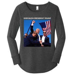 God Bless President Trump Shooting At Donald Trump Rally Women's Perfect Tri Tunic Long Sleeve Shirt