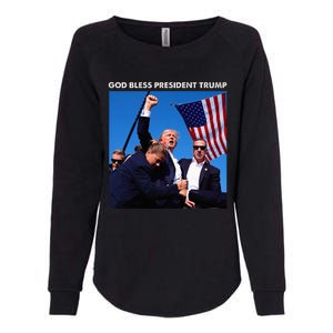 God Bless President Trump Shooting At Donald Trump Rally Womens California Wash Sweatshirt